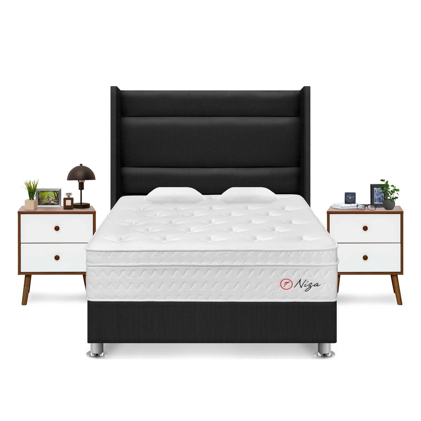 DORMITORIO AMERICANO FORLI NIZA 2 PLAZAS + CABECERA DE LUXE LÍNEA + VELADOR - 1