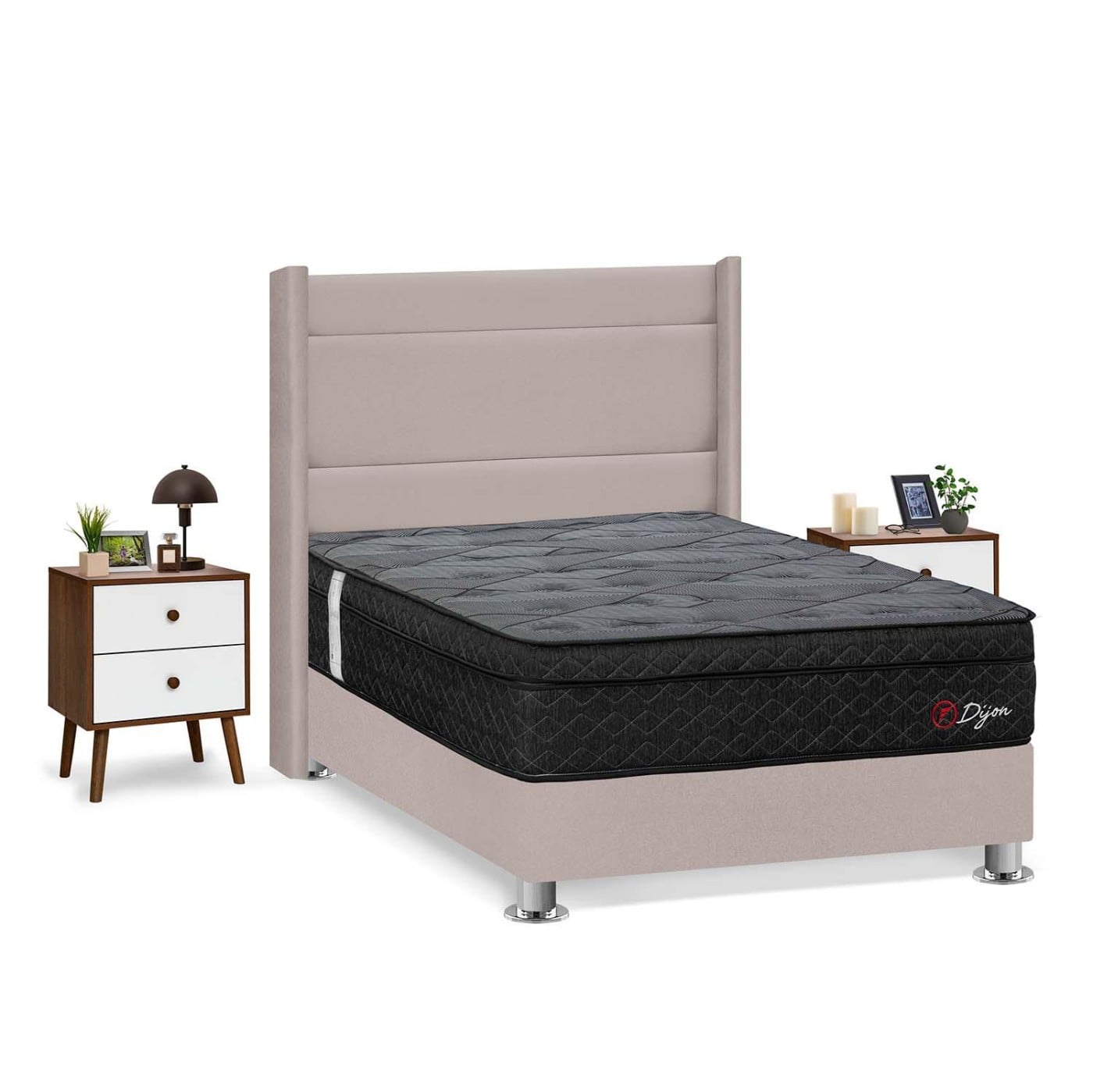 DORMITORIO AMERICANO FORLI DIJON 2 PLAZAS + CABECERA DE LUXE LÍNEA + VELADOR - 2