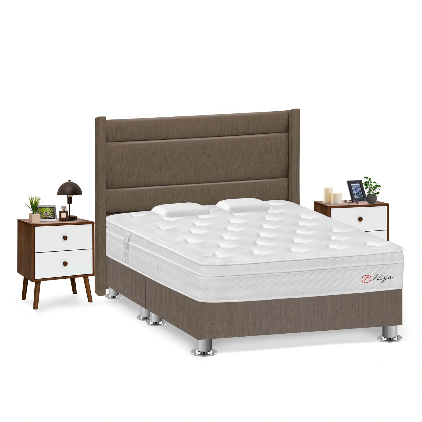 DORMITORIO AMERICANO FORLI NIZA KING + CABECERA DE LUXE LÍNEA + VELADOR - 2