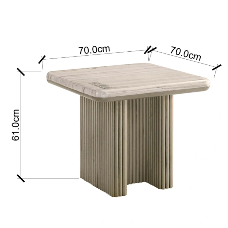 MESA LATERAL MAISON LINETT CELINE BEIGE 70X 70 CM - 3