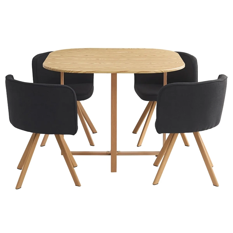 JUEGO DE COMEDOR RIPLEY HOME AUSTIN 4 SILLAS NEGRO - 4