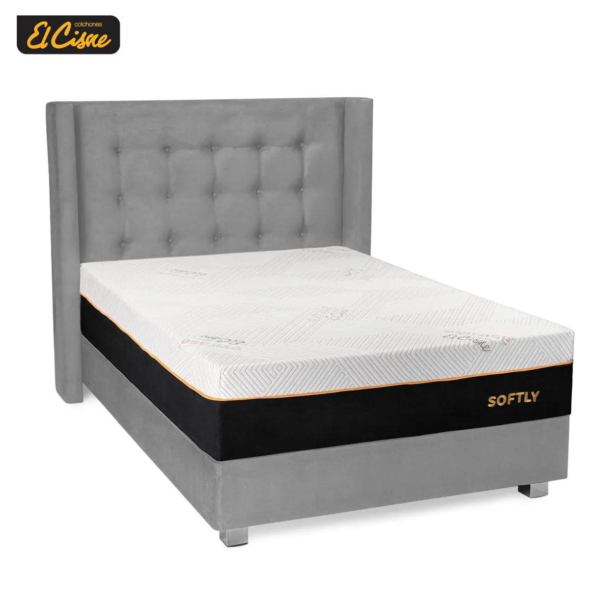 DORMITORIO AMERICANO EL CISNE HIPNOS SOFTLY 1.5 PLAZAS - 1