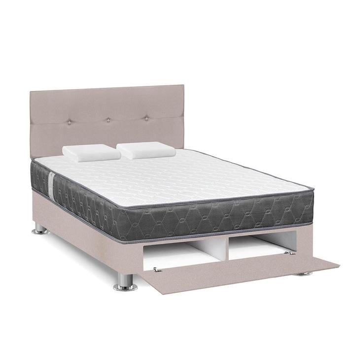 DORMITORIO CAJONES FORLI AQCUA 2 PLAZAS BEIGE + EDREDÓN - 2