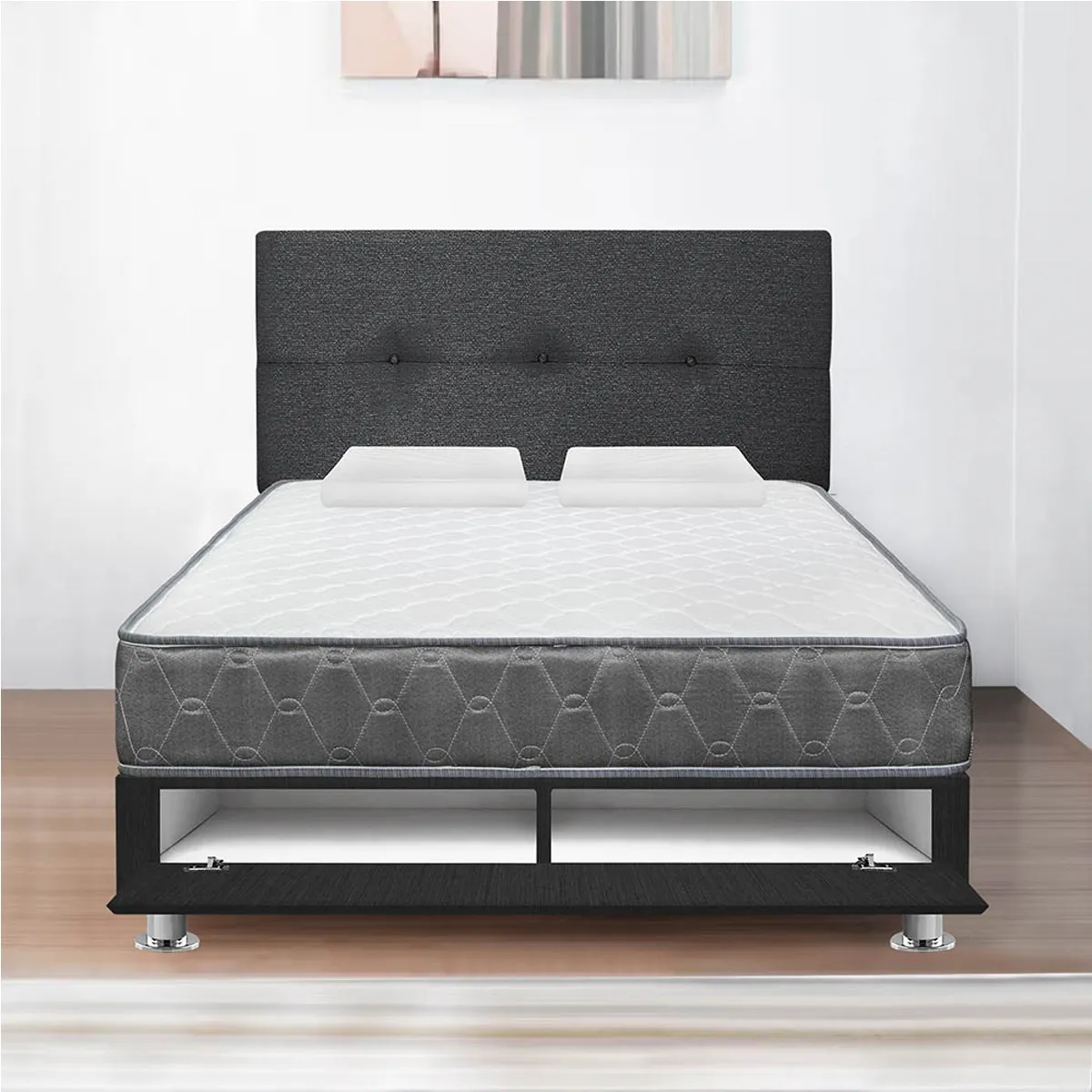 DORMITORIO CAJONES FORLI AQCUA 2 PLAZAS GRIS + EDREDÓN - 3