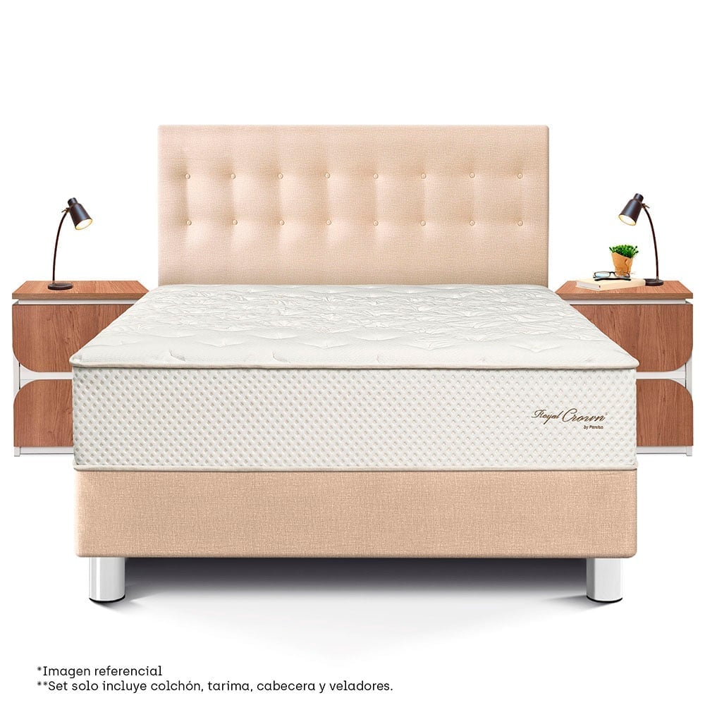 DORMITORIO PARAÍSO ROYAL CROWN KING + VELADORES MOON CHAMPAGNE + 2 ALMOHADAS VISCOELÁSTICAS - 3