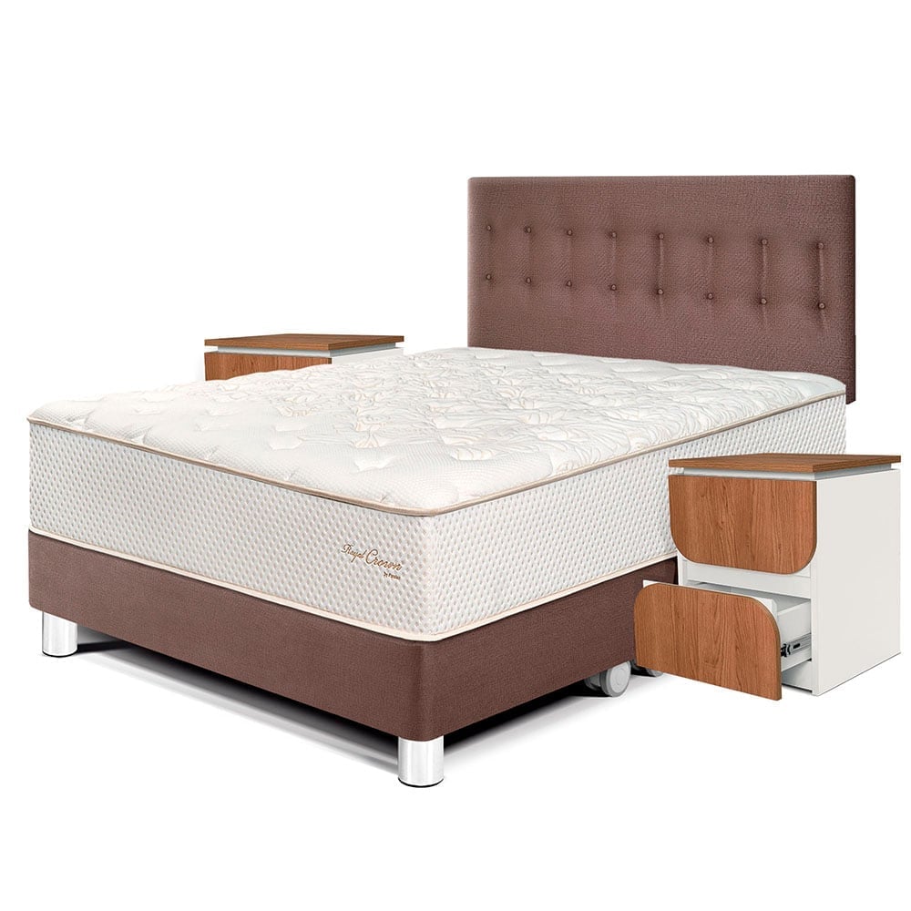DORMITORIO PARAÍSO ROYAL CROWN KING + VELADORES MOON CHOCOLATE + 2 ALMOHADAS VISCOELÁSTICAS - 1