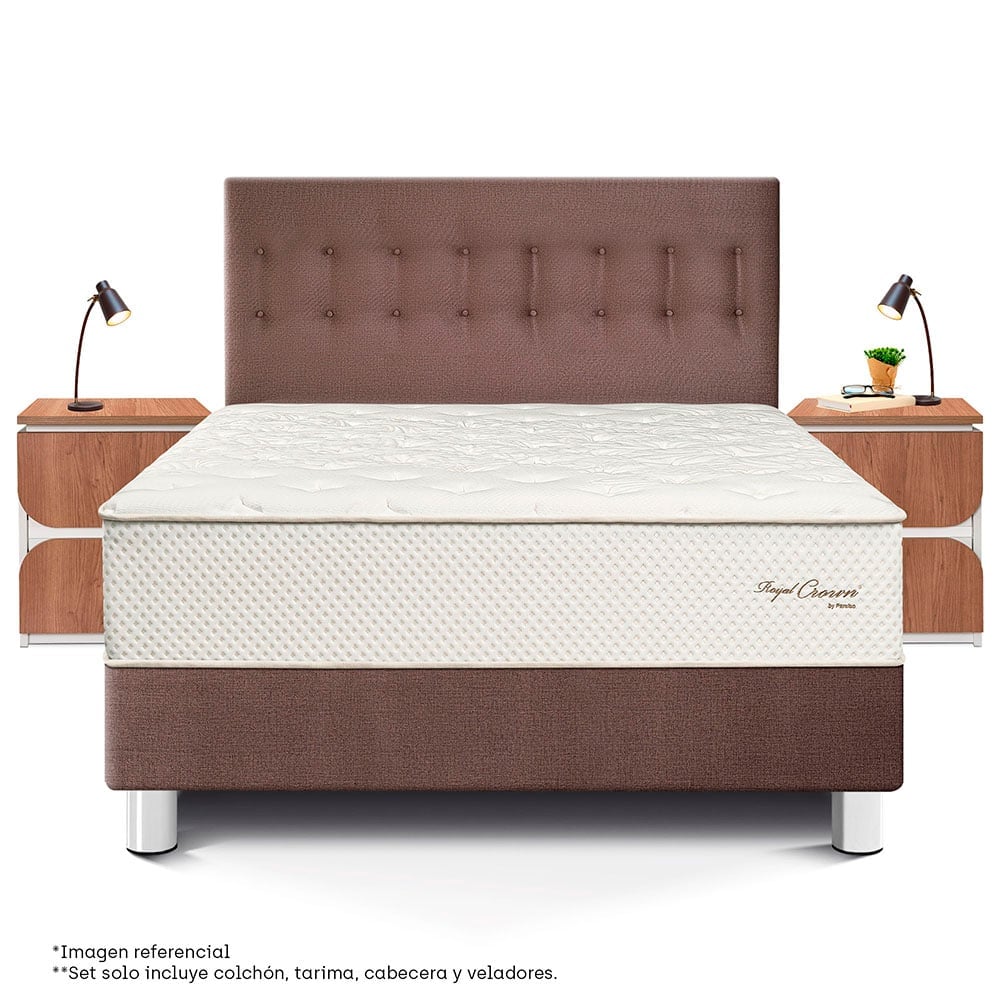 DORMITORIO PARAÍSO ROYAL CROWN KING + VELADORES MOON CHOCOLATE + 2 ALMOHADAS VISCOELÁSTICAS - 3