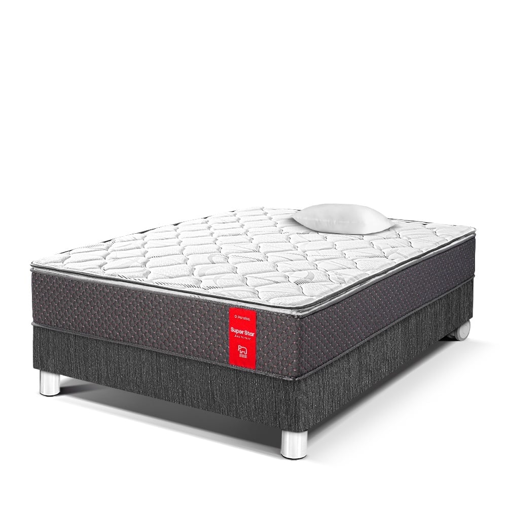 CAMA AMERICANA PARAÍSO SUPER STAR 1.5 PLAZAS CHARCOAL - 1
