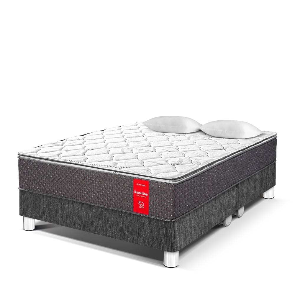 CAMA AMERICANA PARAÍSO SUPER STAR QUEEN CHARCOAL - 1