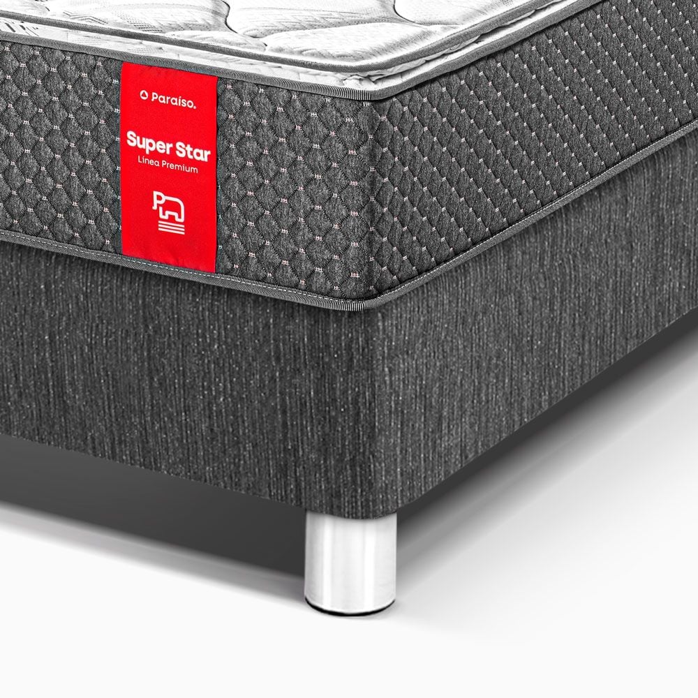 CAMA AMERICANA PARAÍSO SUPER STAR QUEEN CHARCOAL - 2