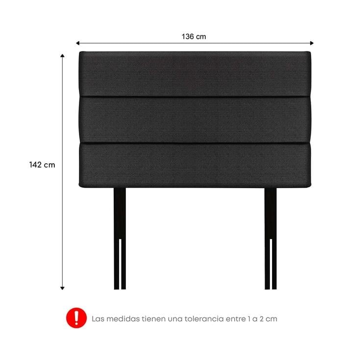 DORMITORIO AMERICANO FORLI POLARIS 2 PLAZAS CON CAJONES GRIS + VELADORES - 6