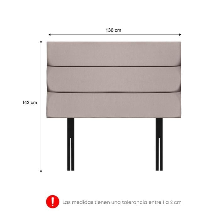 DORMITORIO AMERICANO FORLI POLARIS 2 PLAZAS CON CAJONES BEIGE + VELADORES - 7