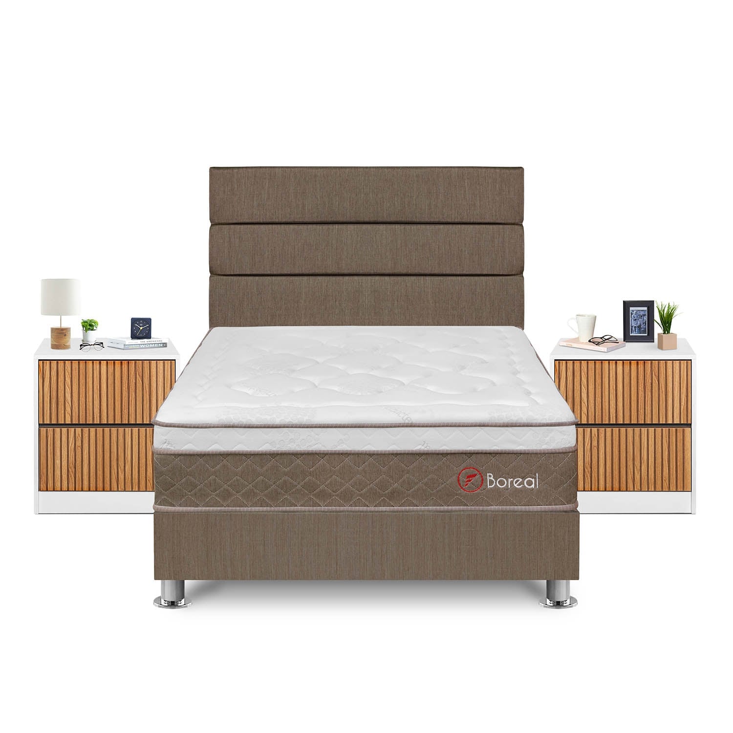 DORMITORIO AMERICANO FORLI BOREAL 2 PLAZAS + VELADORES - 1