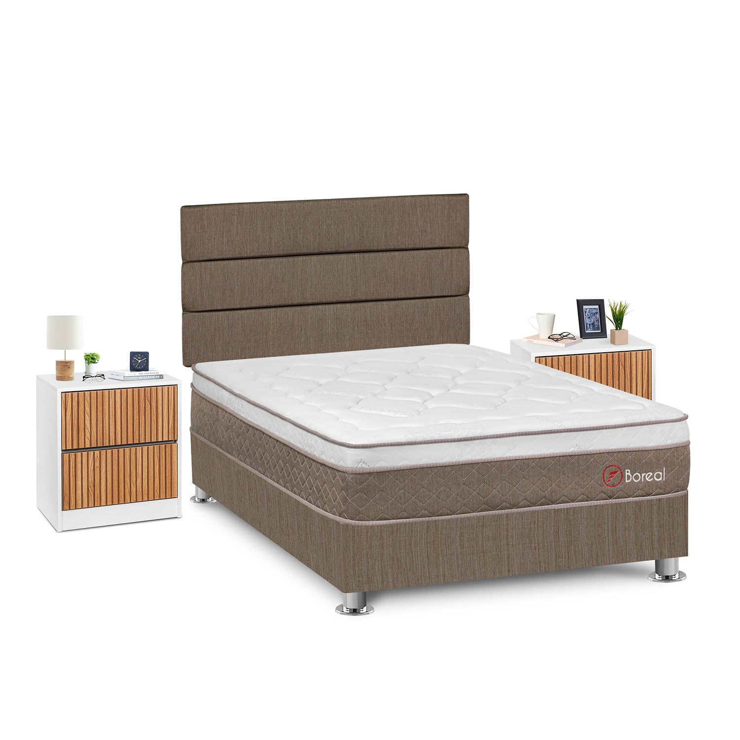 DORMITORIO AMERICANO FORLI BOREAL 2 PLAZAS + VELADORES - 2