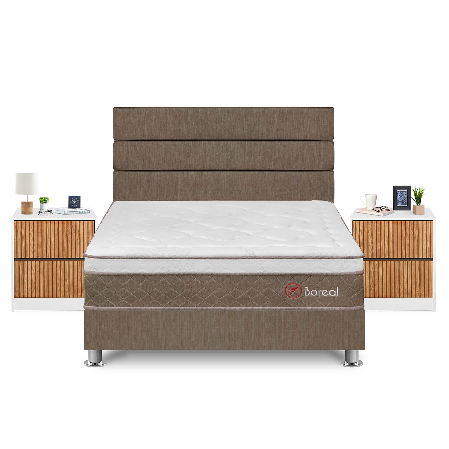 DORMITORIO AMERICANO FORLI BOREAL QUEEN + VELADORES - 1