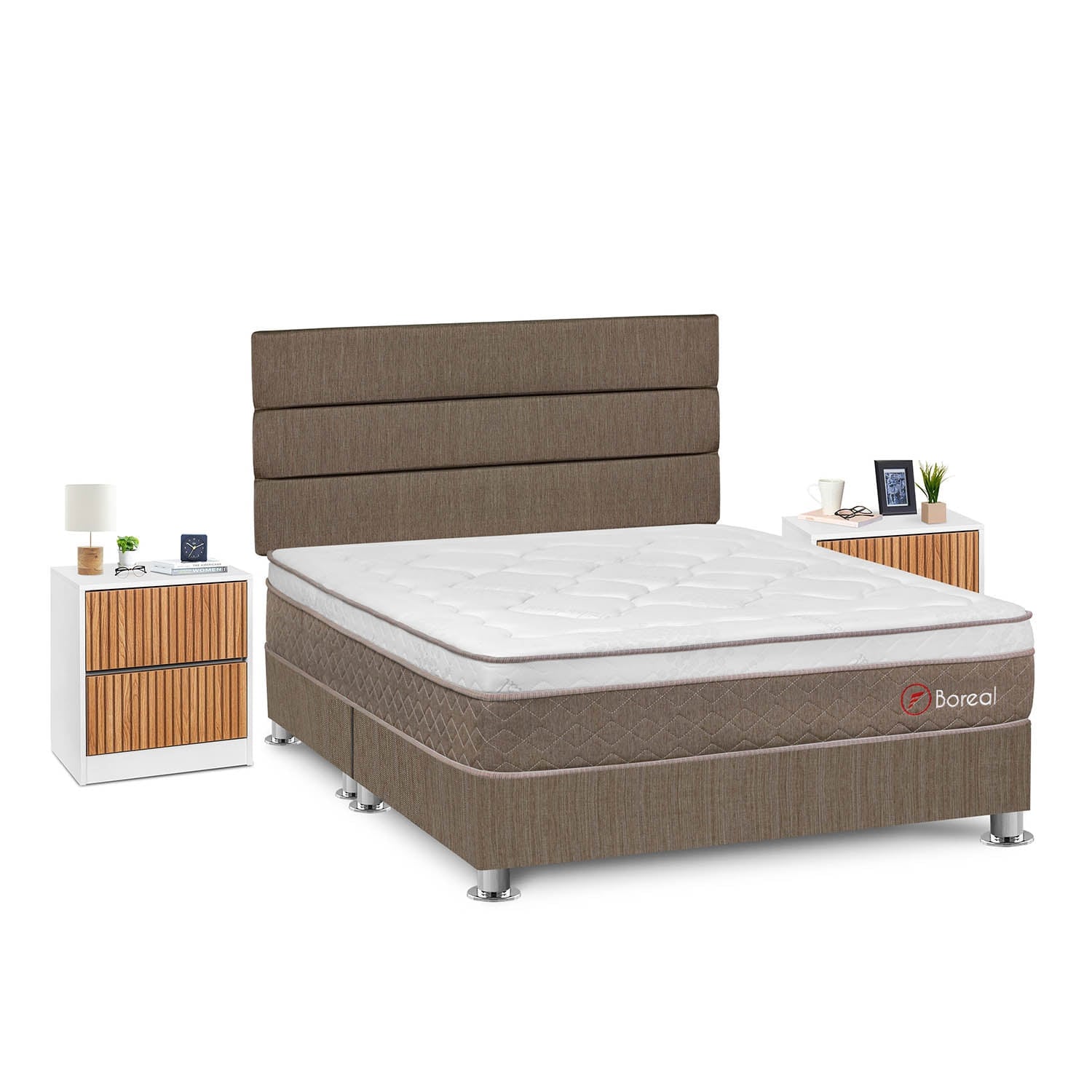 DORMITORIO AMERICANO FORLI BOREAL QUEEN + VELADORES - 2