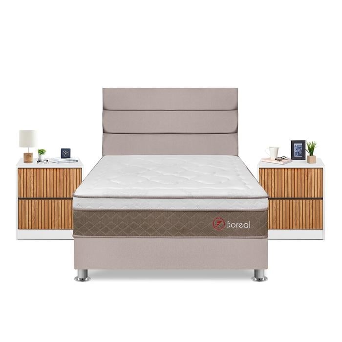 DORMITORIO AMERICANO FORLI BOREAL 2 PLAZAS + VELADORES - 1