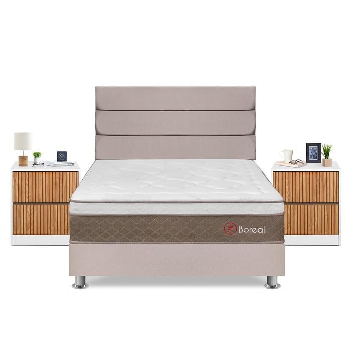 DORMITORIO AMERICANO FORLI BOREAL QUEEN + VELADORES - 1