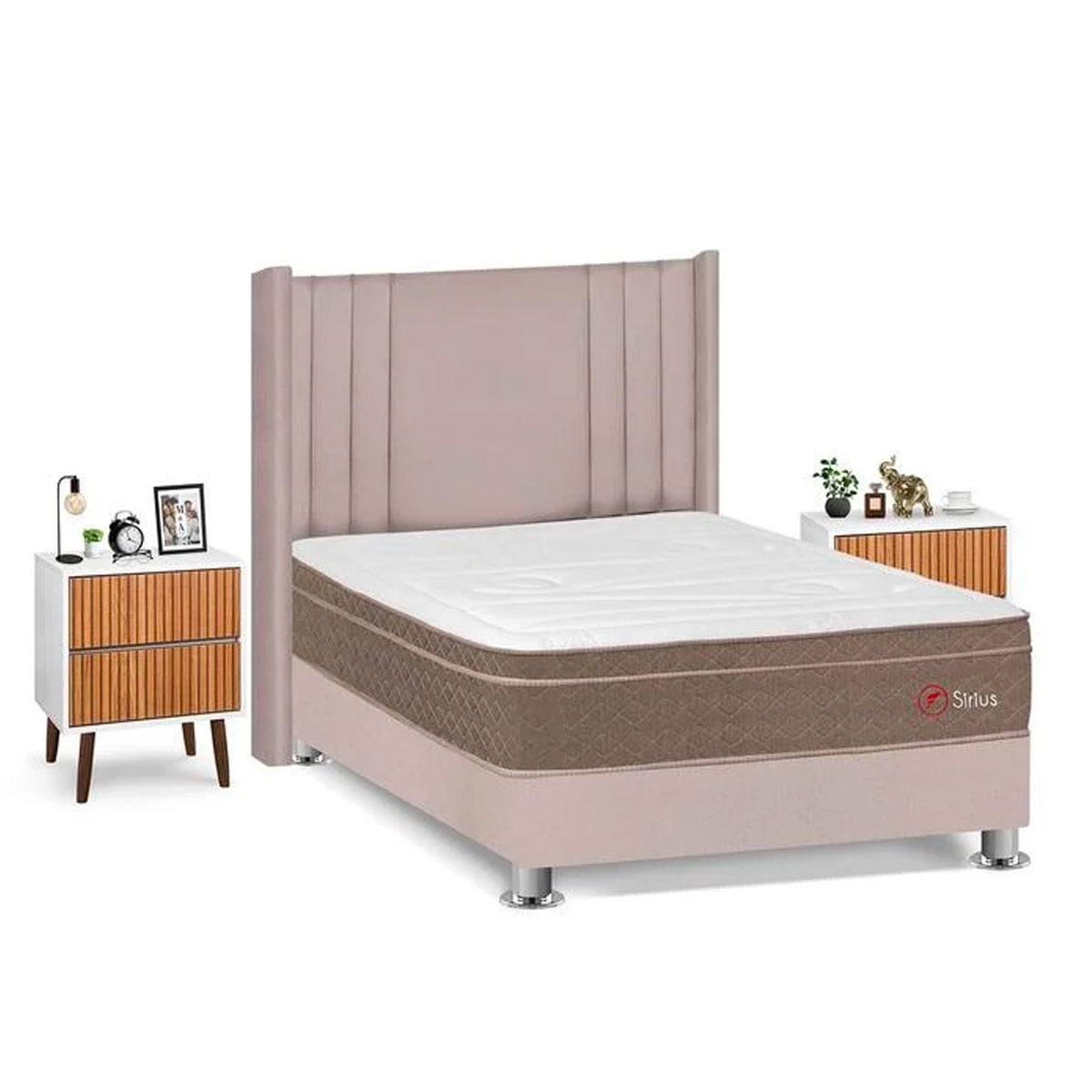 DORMITORIO FORLI SIRIUS 2 PLAZAS BEIGE + VELADORES - 2