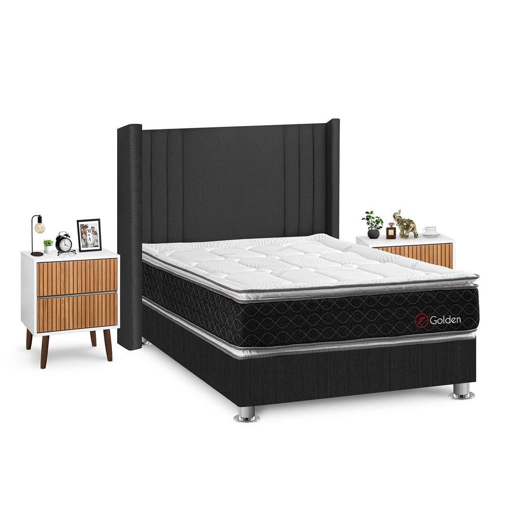 DORMITORIO AMERICANO FORLI GOLDEN 2 PLAZAS + VELADORES - 2