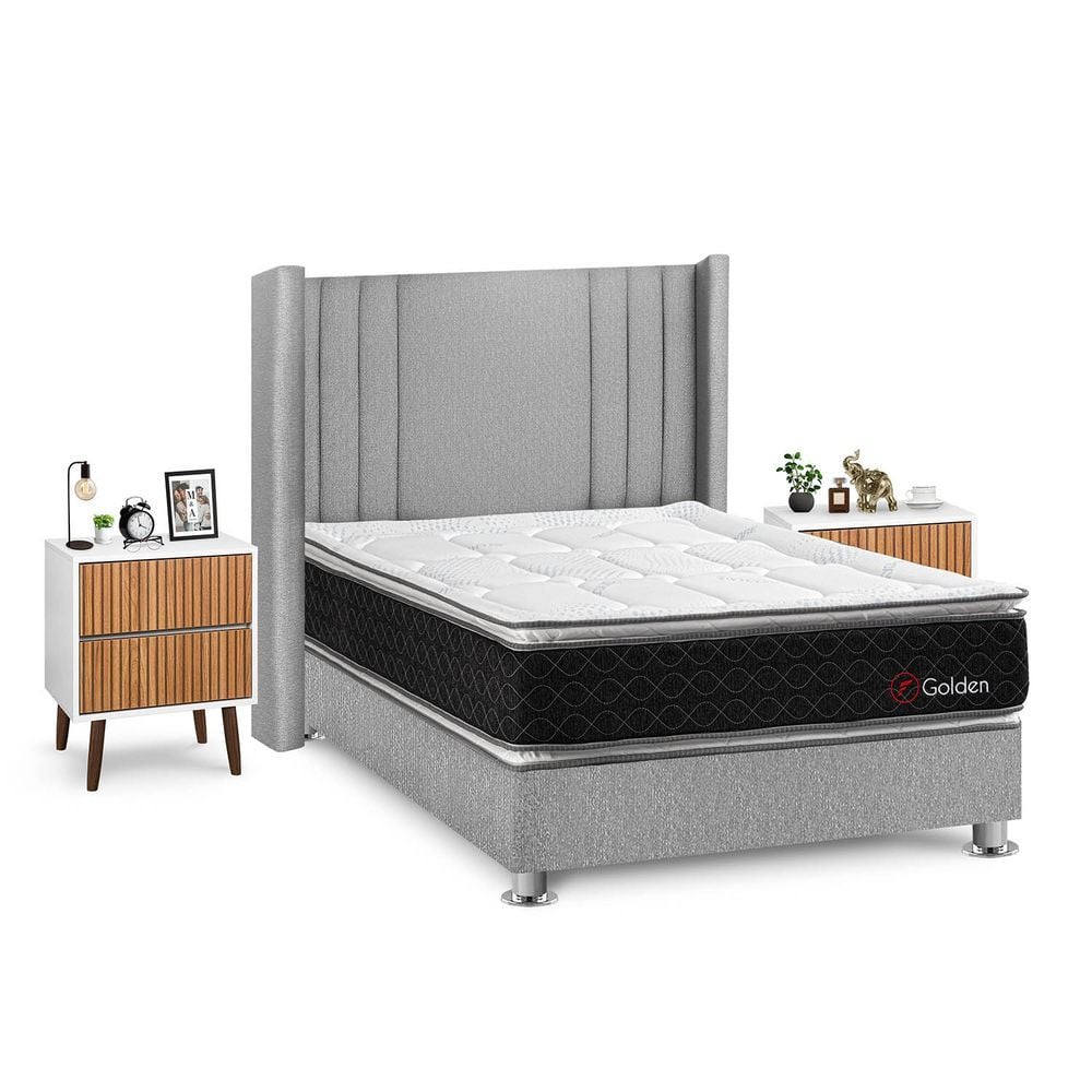 DORMITORIO AMERICANO FORLI GOLDEN 2 PLAZAS + VELADORES - 2