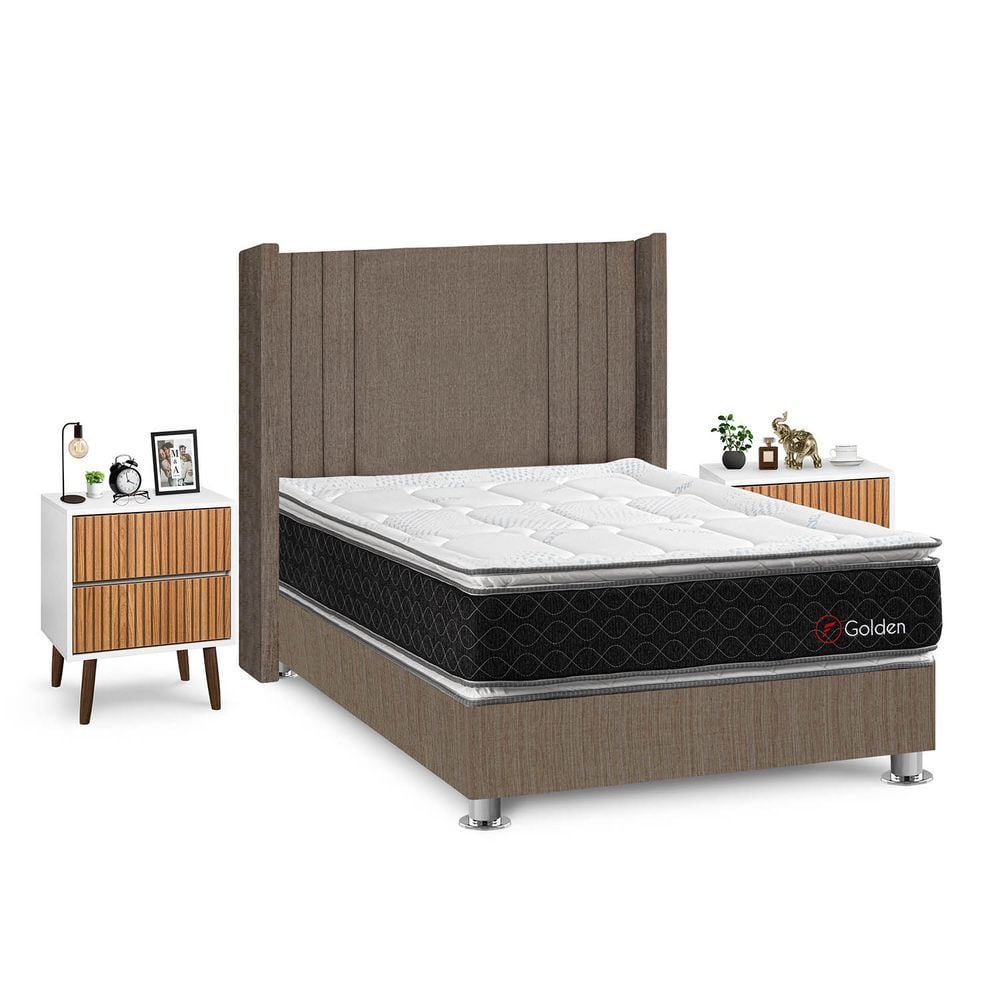 DORMITORIO AMERICANO FORLI GOLDEN 2 PLAZAS + VELADORES - 2
