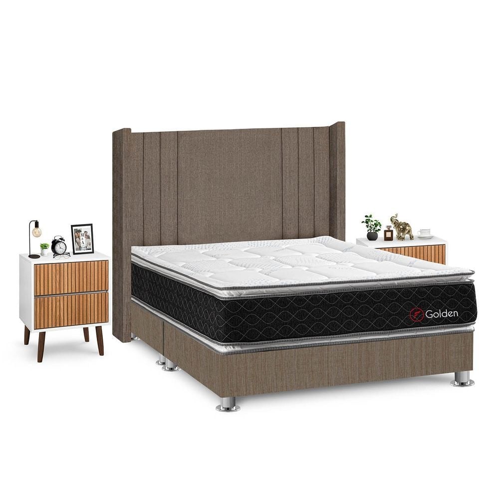 DORMITORIO AMERICANO FORLI GOLDEN QUEEN + VELADORES - 2