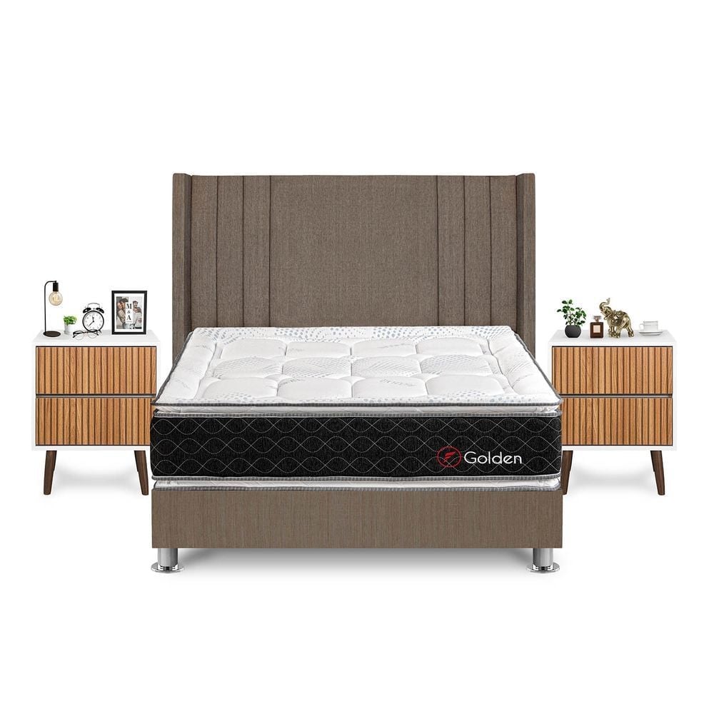 DORMITORIO AMERICANO FORLI GOLDEN KING + VELADORES - 1