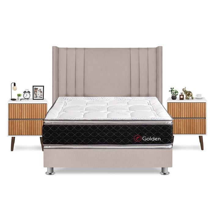 DORMITORIO AMERICANO FORLI GOLDEN KING + VELADORES - 1