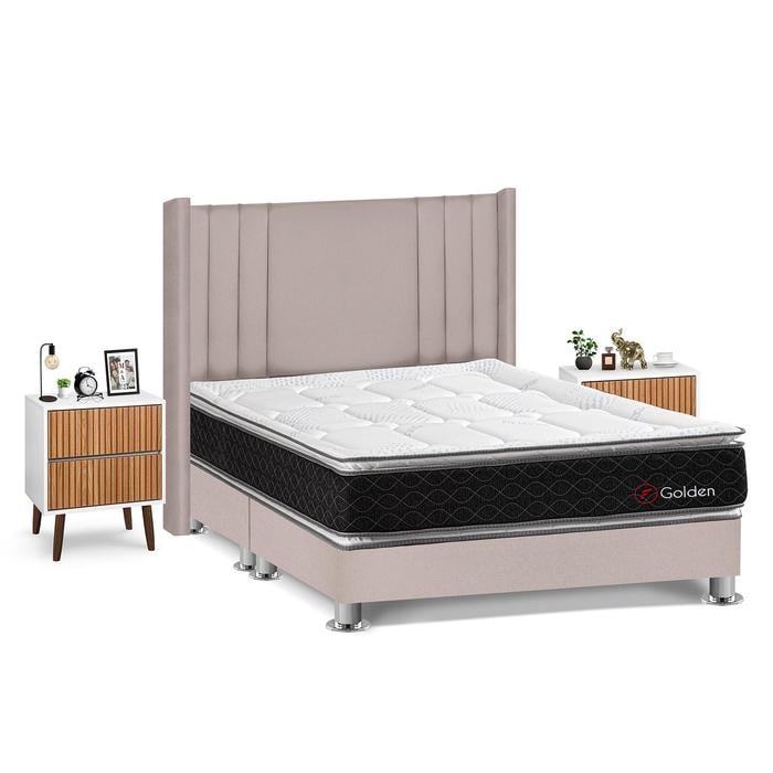 DORMITORIO AMERICANO FORLI GOLDEN KING + VELADORES - 2