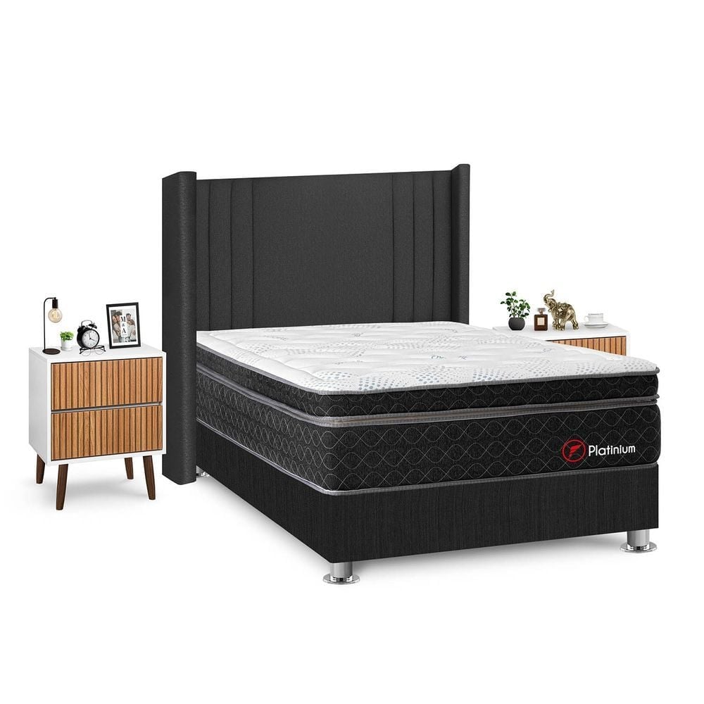 DORMITORIO AMERICANO FORLI PLATINIUM 2 PLAZAS + VELADORES - 2