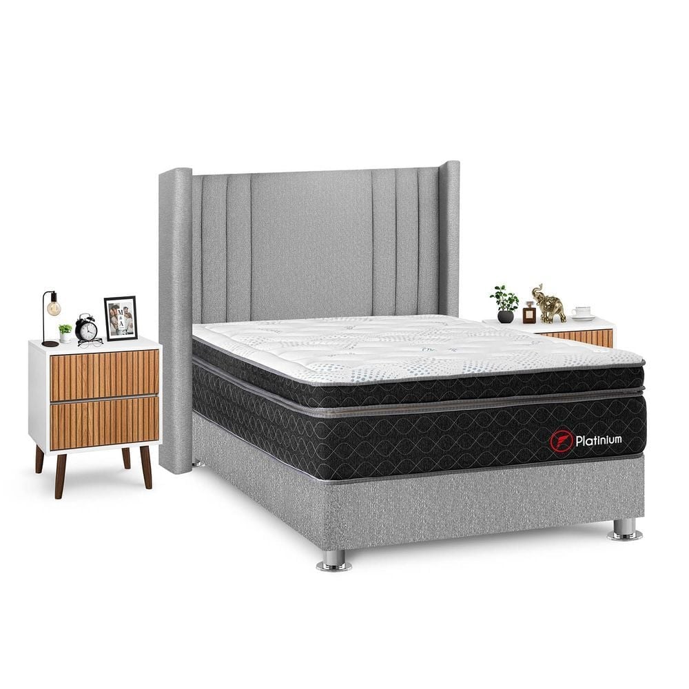 DORMITORIO AMERICANO FORLI PLATINIUM 2 PLAZAS + VELADORES - 2
