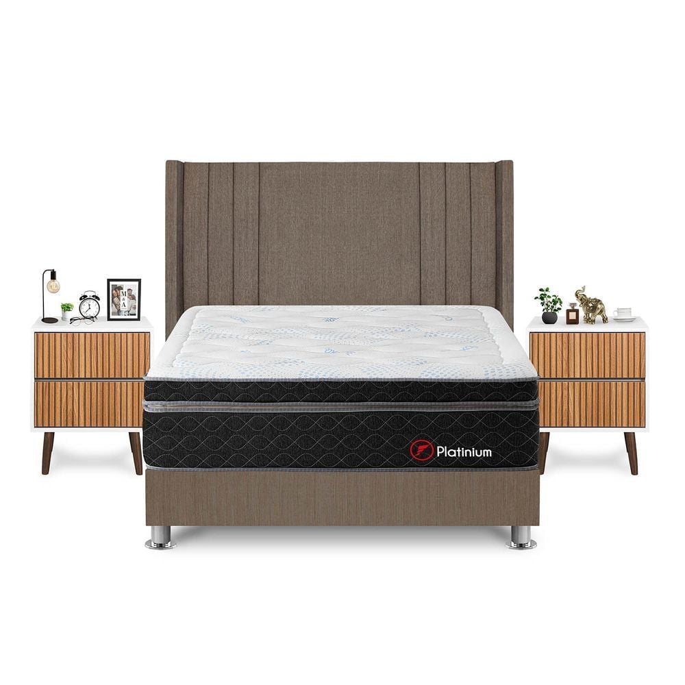 DORMITORIO AMERICANO FORLI PLATINIUM KING + VELADORES - 1