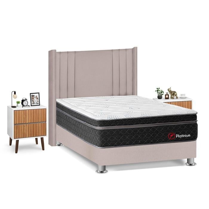 DORMITORIO AMERICANO FORLI PLATINIUM 2 PLAZAS + VELADORES - 2