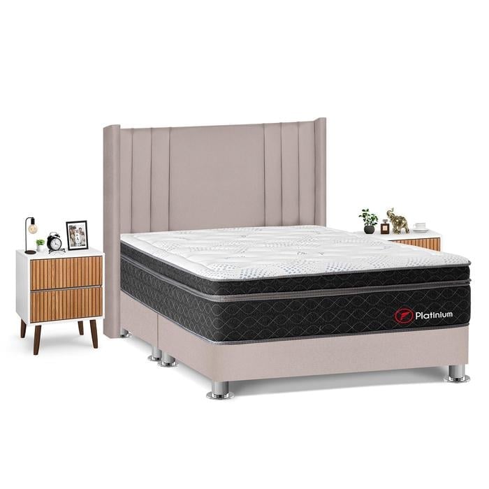 DORMITORIO AMERICANO FORLI PLATINIUM QUEEN + VELADORES - 2
