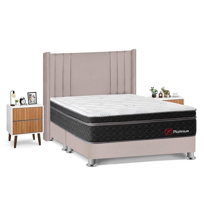DORMITORIO AMERICANO FORLI PLATINIUM KING + VELADORES - 2