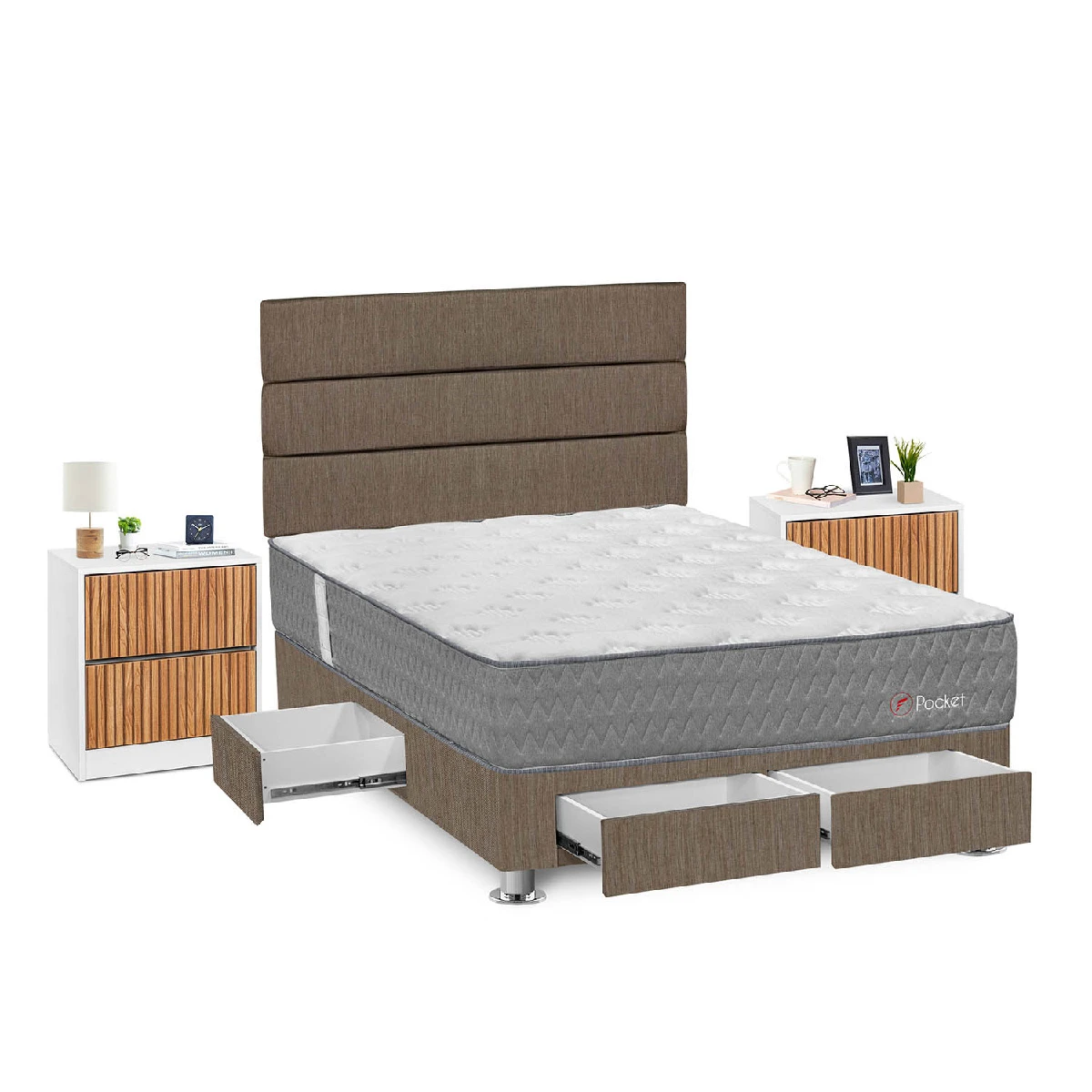 DORMITORIO FORLI POCKET 2 PLAZAS + VELADORES - 2