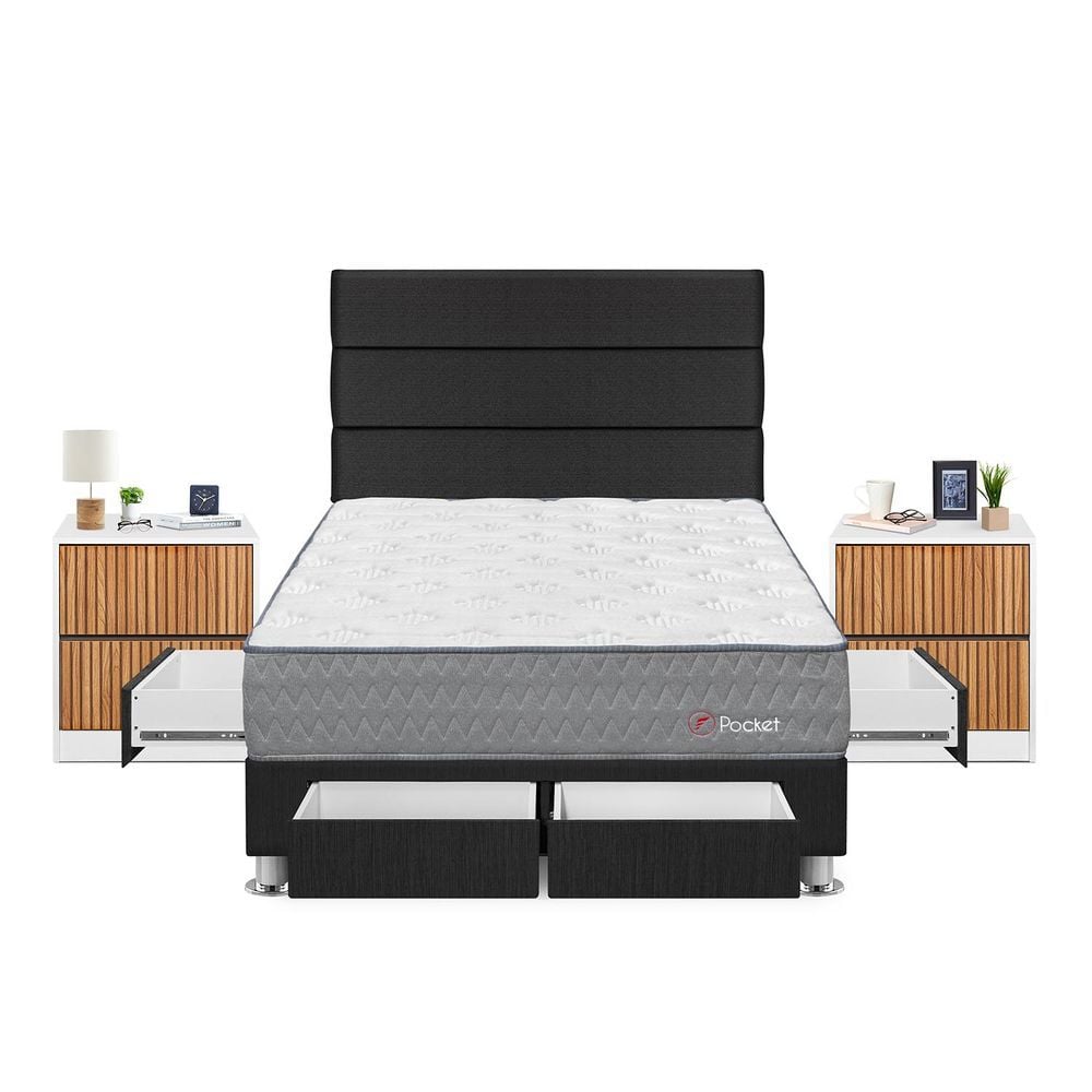 DORMITORIO FORLI POCKET 2 PLAZAS + VELADORES - 1