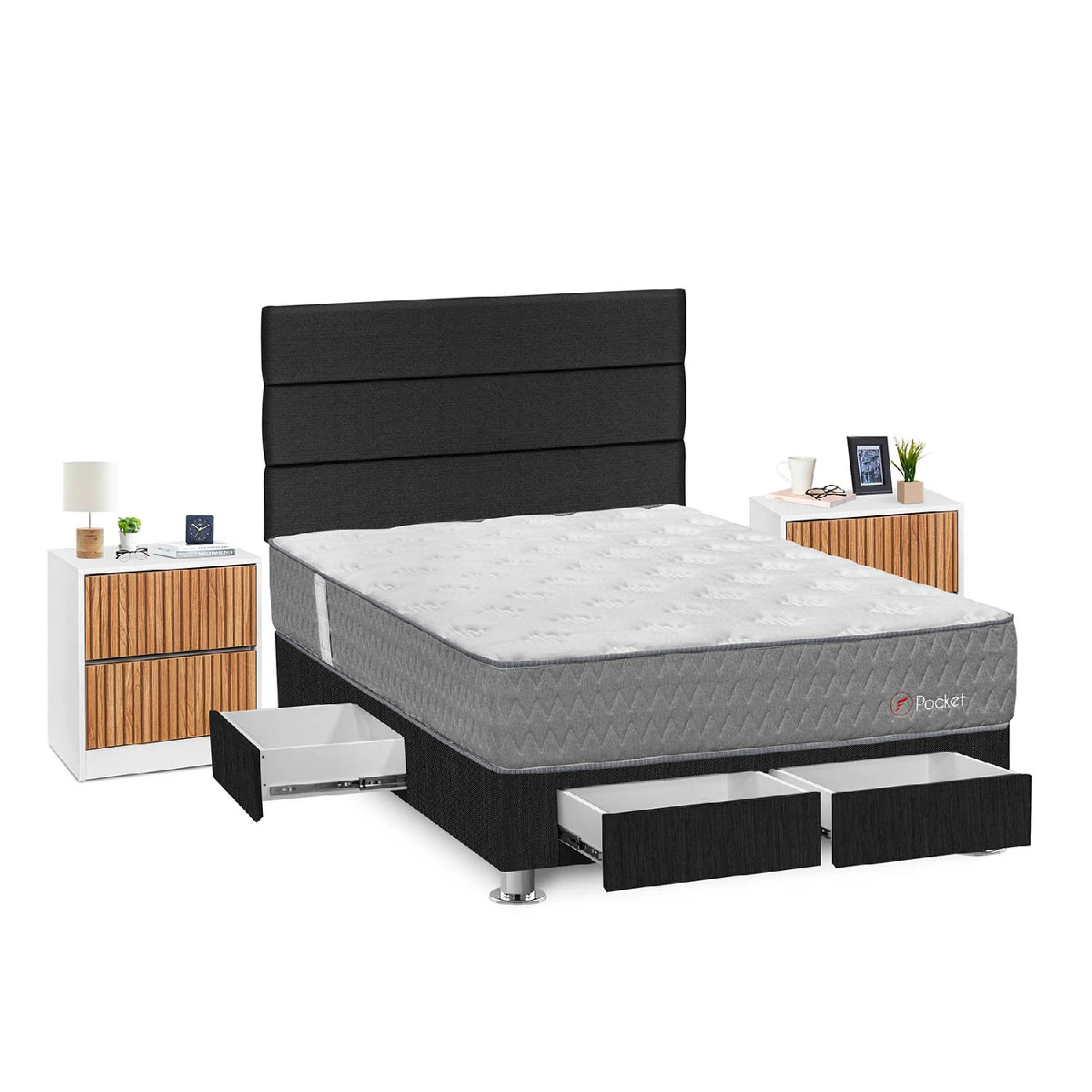 DORMITORIO FORLI POCKET 2 PLAZAS + VELADORES - 2