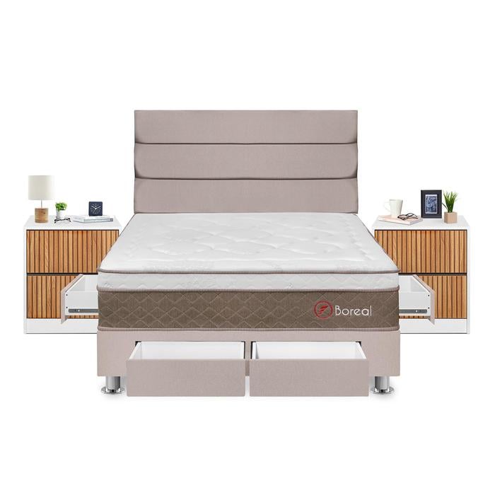 DORMITORIO FORLI BOREAL QUEEN + VELADORES - 1
