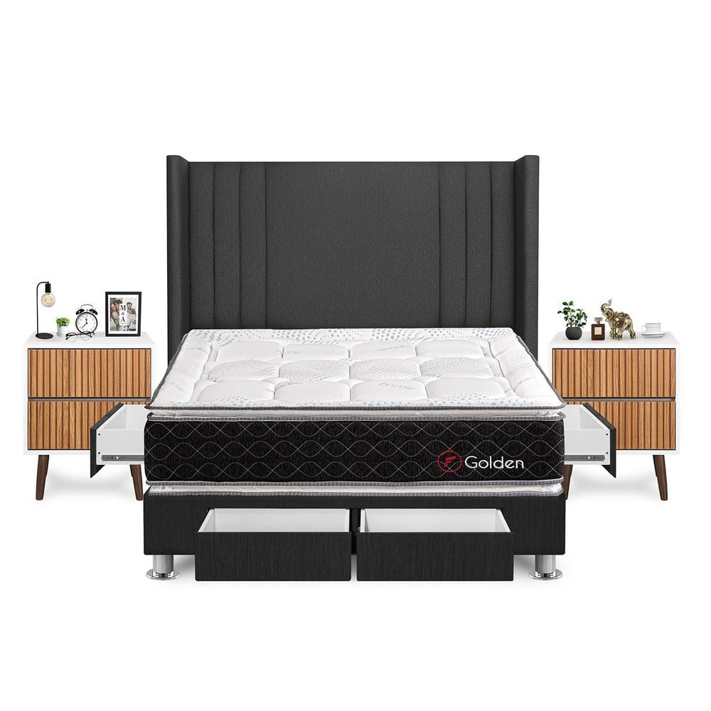 DORMITORIO FORLI GOLDEN KING + VELADORES - 1