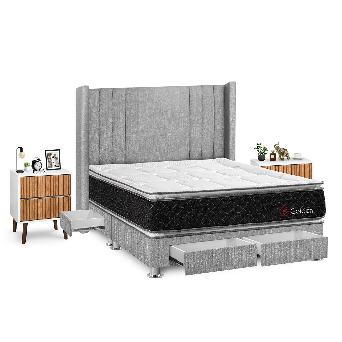 DORMITORIO FORLI GOLDEN QUEEN + VELADORES - 2