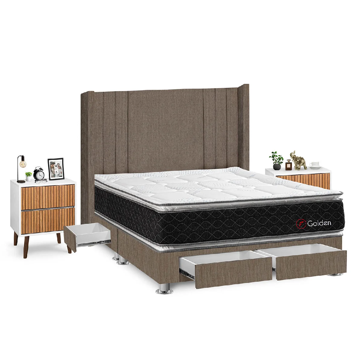 DORMITORIO FORLI GOLDEN KING + VELADORES - 2