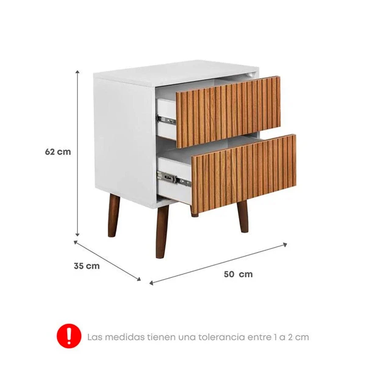 DORMITORIO FORLI PLATINIUM KING CON CAJONES BEIGE + VELADORES - 6