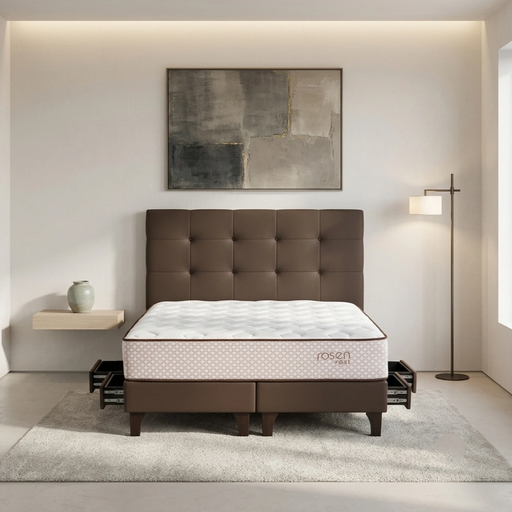 DORMITORIO EUROPEO CON CAJONES ROSEN REST QUEEN ISSEY - 1