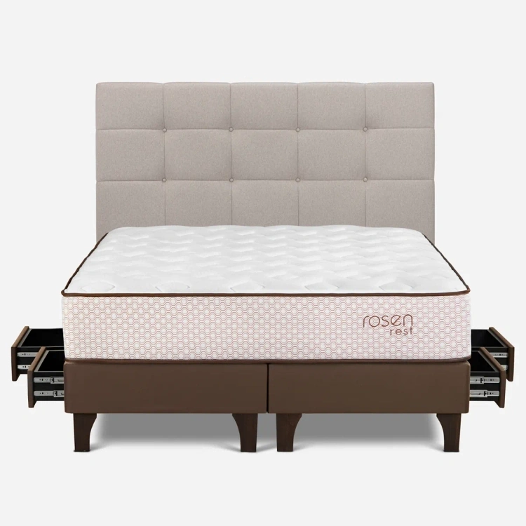 DORMITORIO EUROPEO CON CAJONES ROSEN REST QUEEN ISSEY - 2
