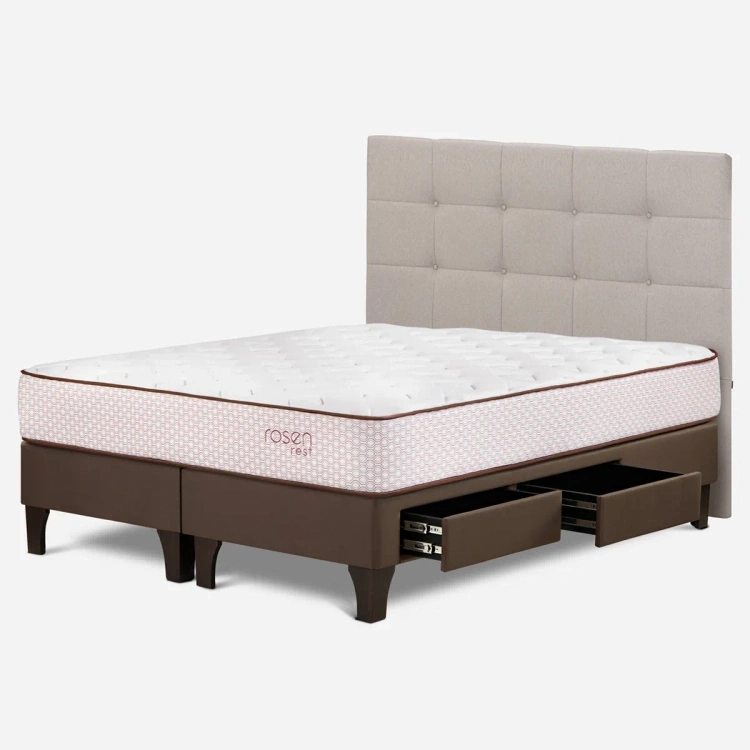 DORMITORIO EUROPEO CON CAJONES ROSEN REST QUEEN ISSEY - 4