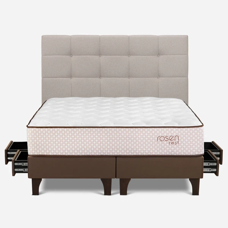 DORMITORIO EUROPEO CON CAJONES ROSEN REST KING ISSEY - 2