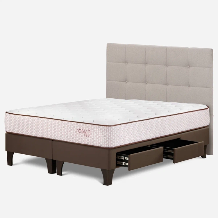 DORMITORIO EUROPEO CON CAJONES ROSEN REST KING ISSEY - 4