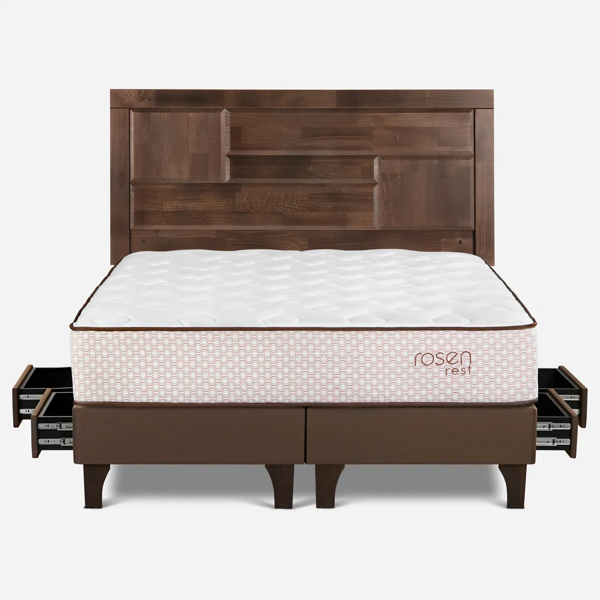 DORMITORIO EUROPEO CON CAJONES ROSEN REST QUEEN DOLCE - 1